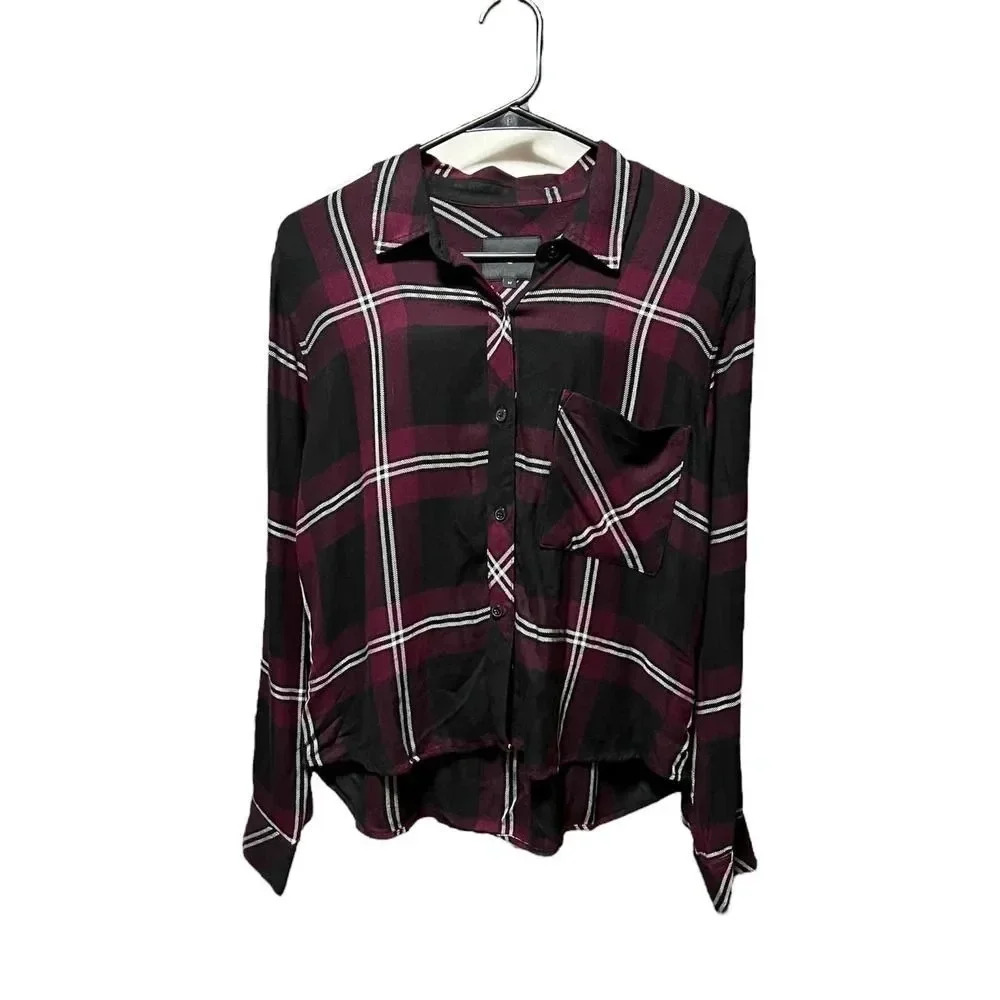 Rails Dylan Button Up Mahogany Black Ivor Top - image 2